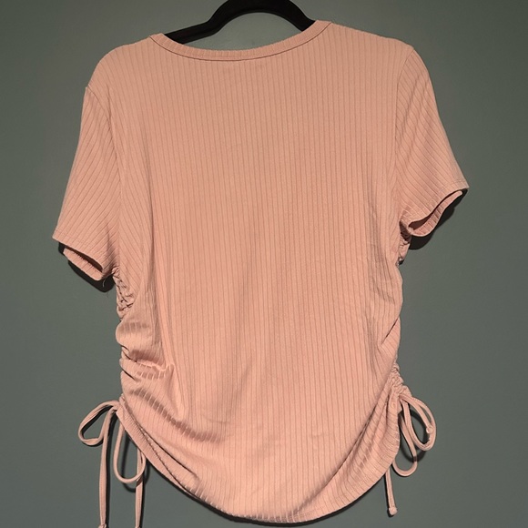 No Boundaries size XL 15-17 juniors crop blush pink top with buttons - Picture 4 of 5